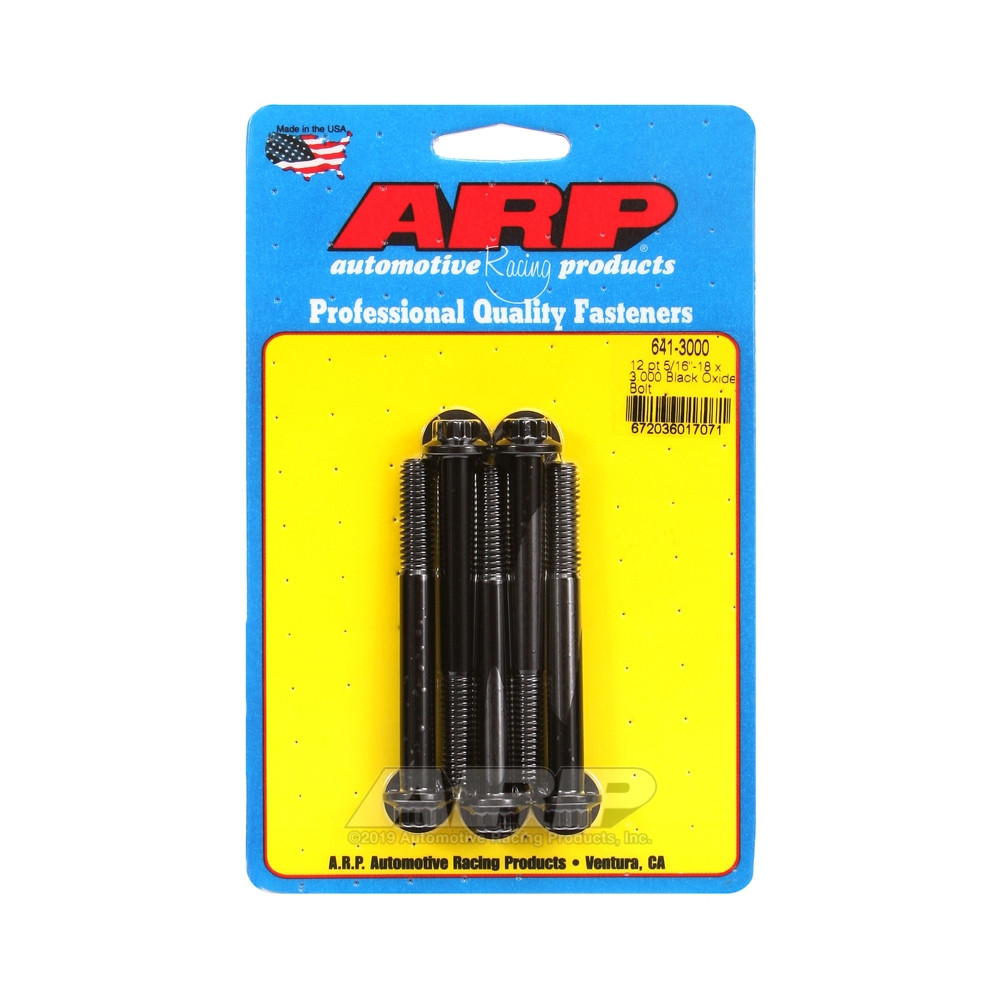 Universal Bolt ARP 5/16-18 - Black Oxyde 12 Pts x5 - ARP-641-3000 - 641-3000 - 3666618193328