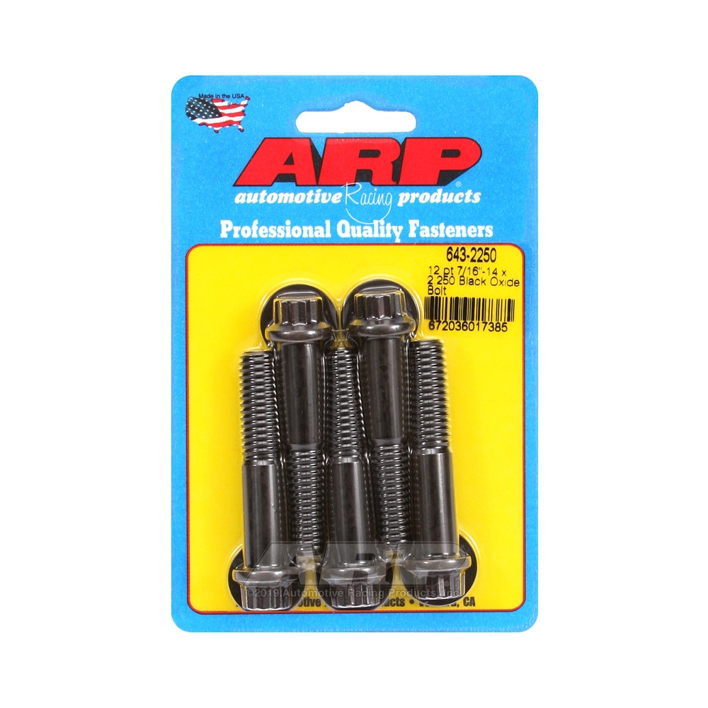 Universal Bolt ARP 7/16-14 - Black Oxyde 12 Pts x5 - ARP-643-2250 - 643-2250 - 3666618193632
