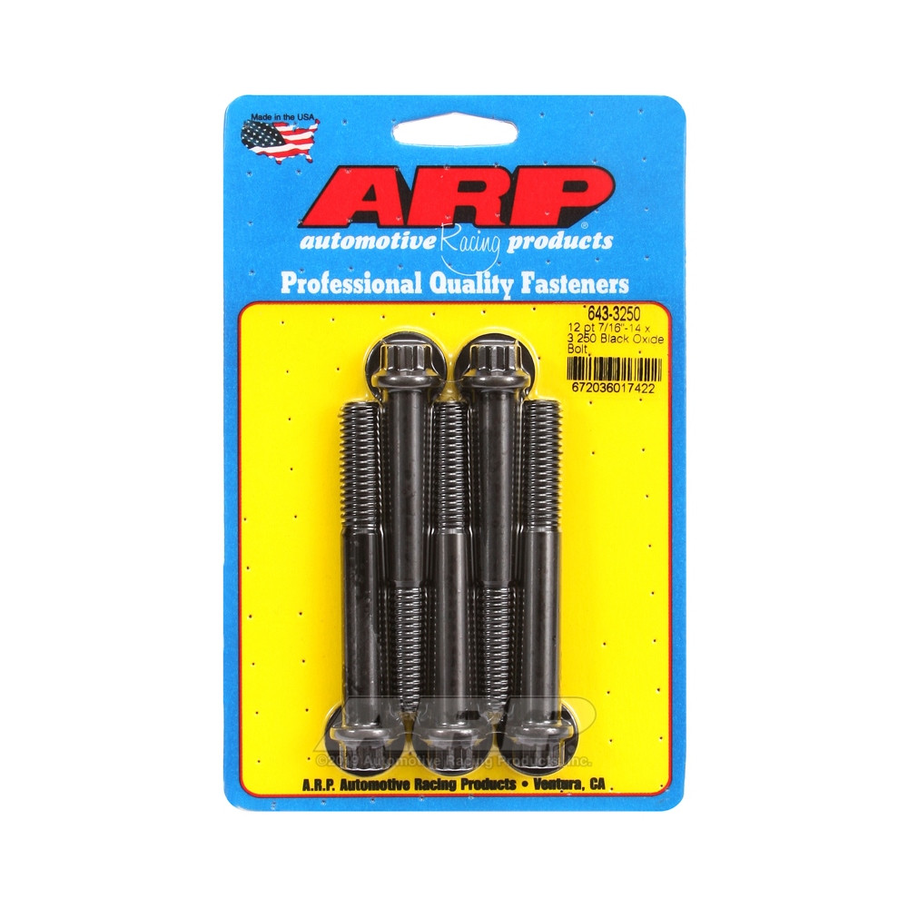 Universal Bolt ARP 7/16-14 - Black Oxyde 12 Pts x5 - ARP-643-3250 - 643-3250 - 3666618193670