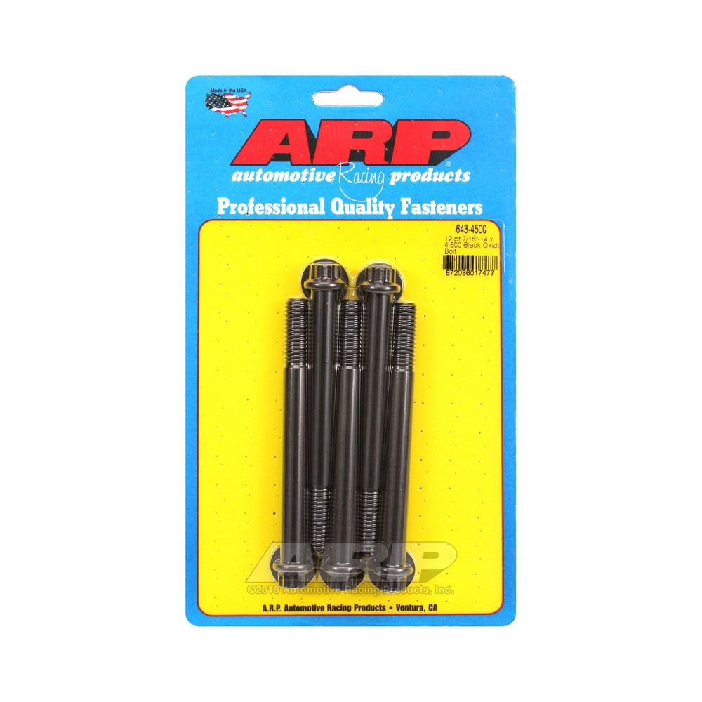 Universal Bolt ARP 7/16-14 - Black Oxyde 12 Pts x5 - ARP-643-4500 - 643-4500 - 3666618193724
