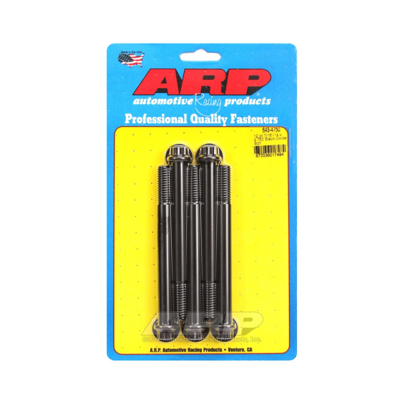 Universal Bolt ARP 7/16-14 - Black Oxyde 12 Pts x5 - ARP-643-4750 - 643-4750 - 3666618193731