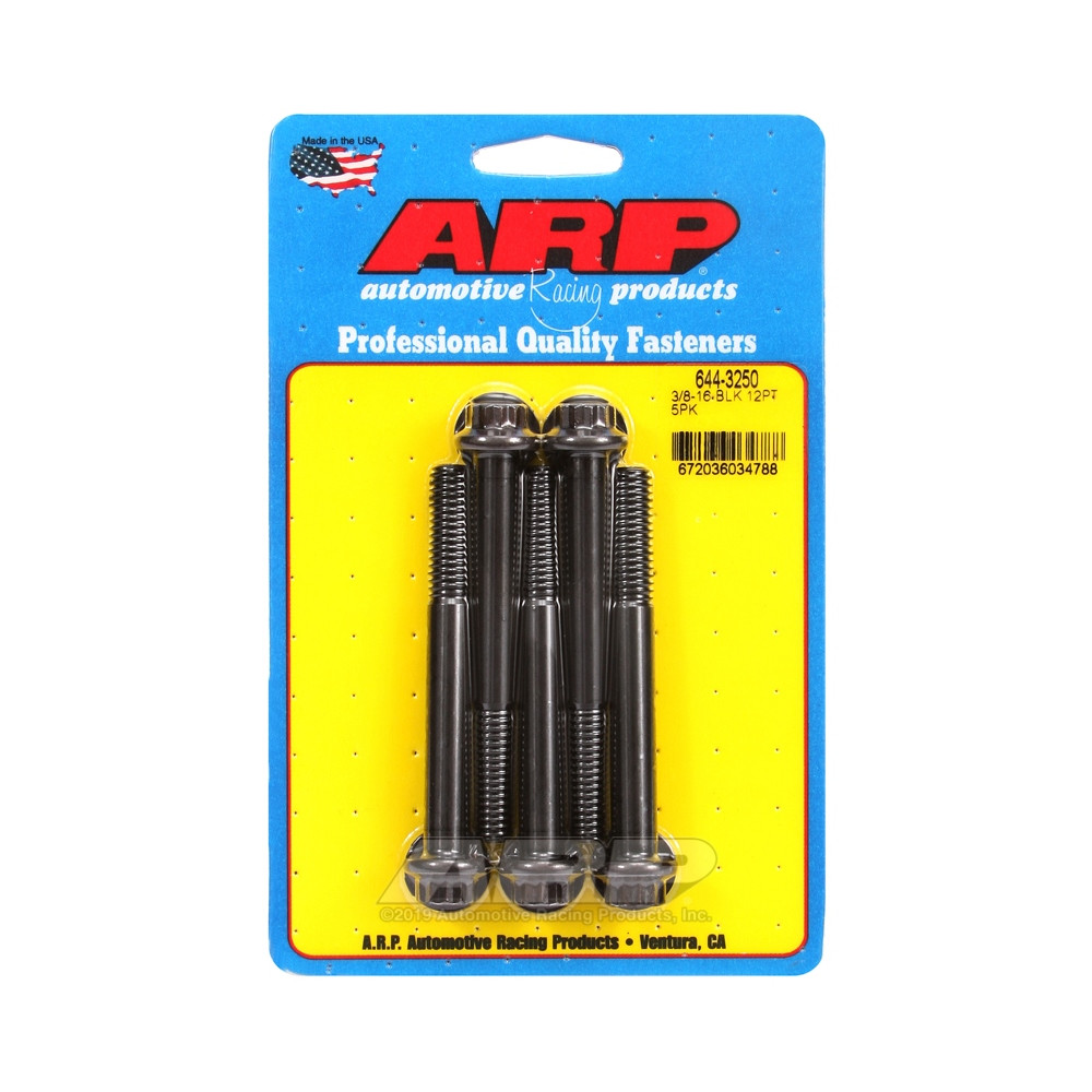 ARP Universal Head Bolt STD 3/8-16 - Black Oxide 12 Pts x5 - ARP-644-3250 - 644-3250 - 3666618193854
