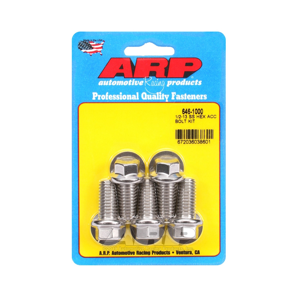 Universal Bolt ARP 1/2-13 - Stainless Hex x5 - ARP-646-1000 - 646-1000 - 3666618194042
