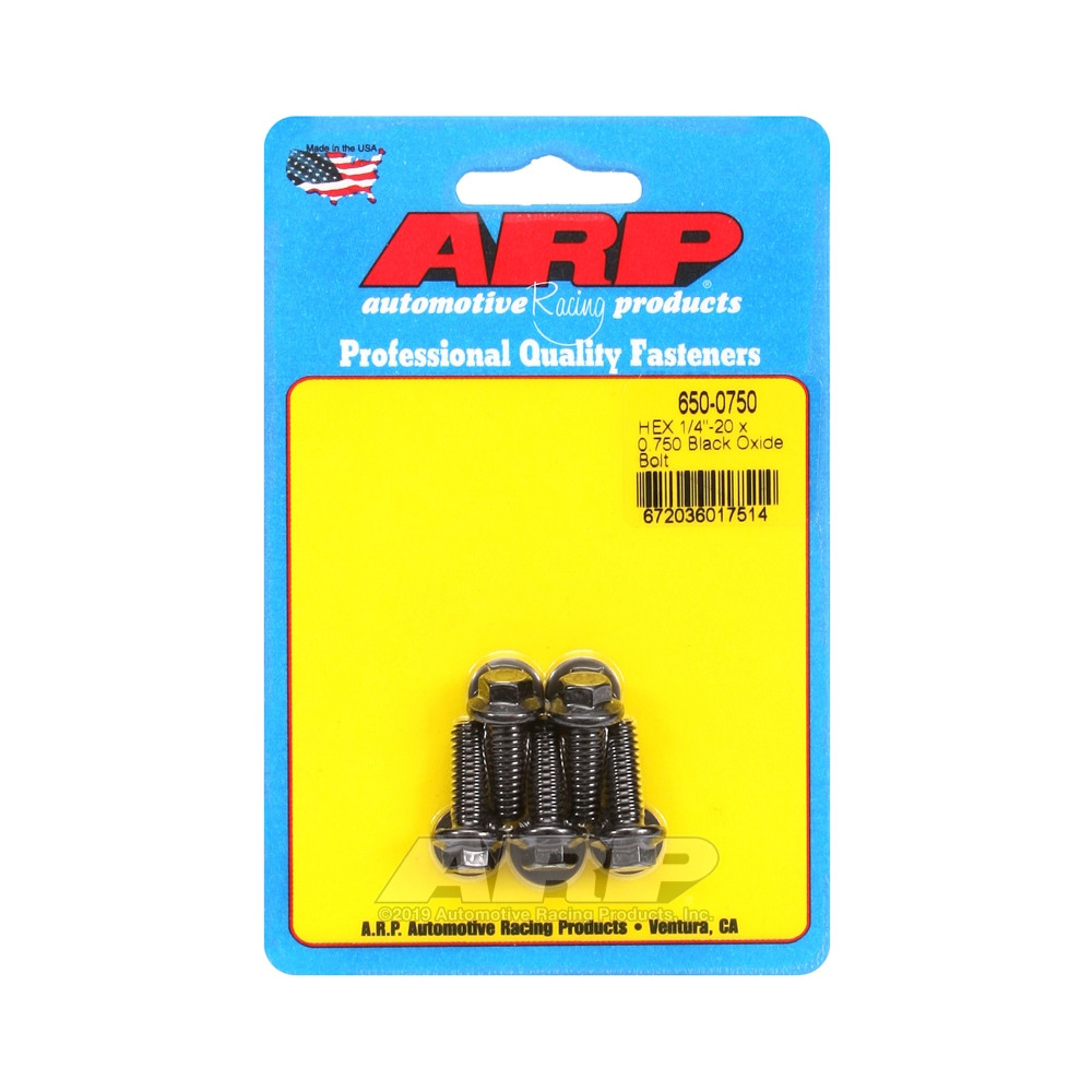 Universal Bolt ARP 1/4-20 - Black Oxyde Hex x5 - ARP-650-0750 - 650-0750 - 3666618194264