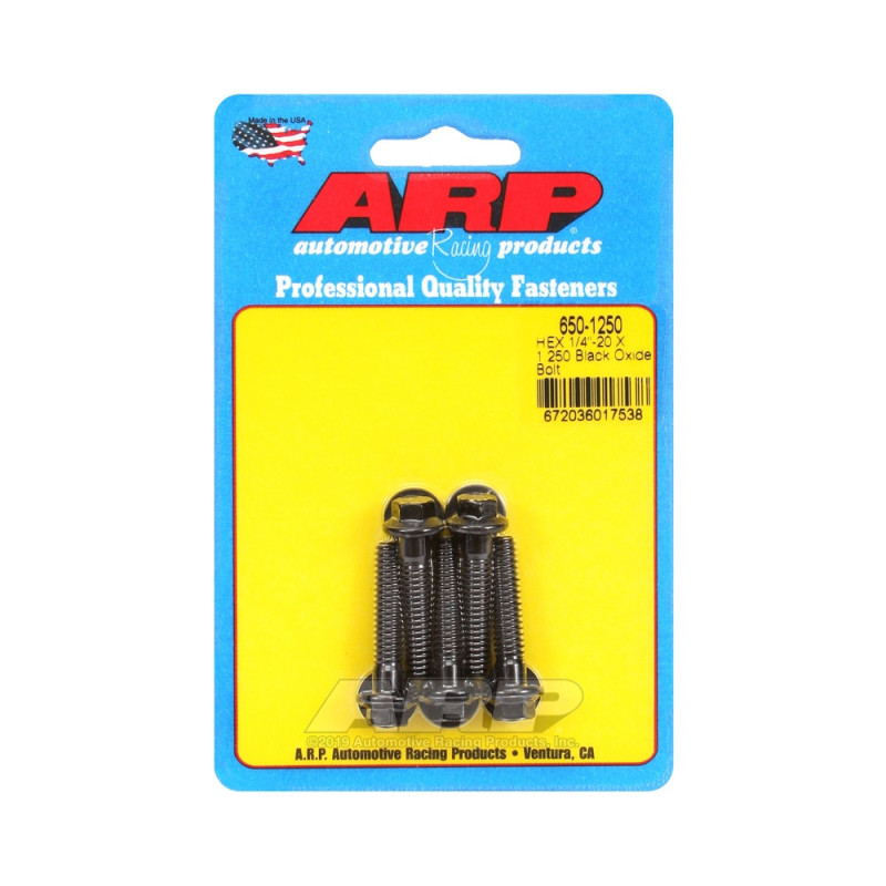 ARP Universal Bolt 1/4-20 - Black Oxyde Hex x5 - ARP-650-1250 - 650-1250 - 3666618194288