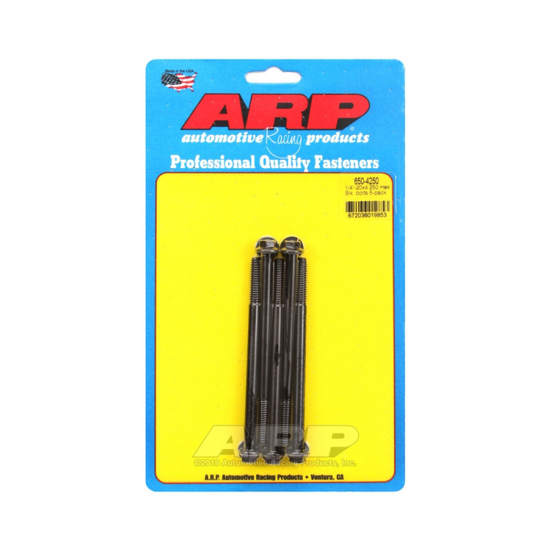 ARP Universal Bolt 1/4-20 - Black Oxyde Hex x5 - ARP-650-4250 - 650-4250 - 3666618194400