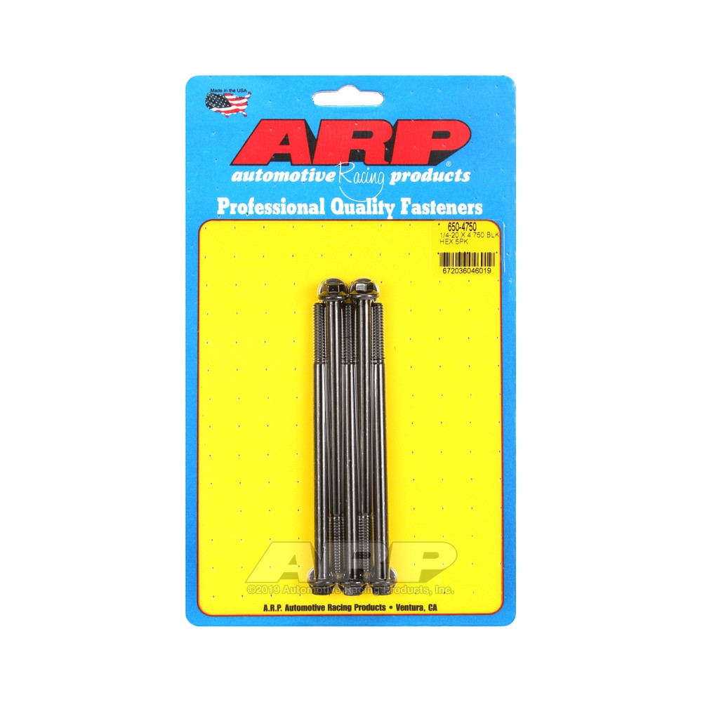 ARP Universal Bolt 1/4-20 - Black Oxyde Hex x5 - ARP-650-4750 - 650-4750 - 3666618194424