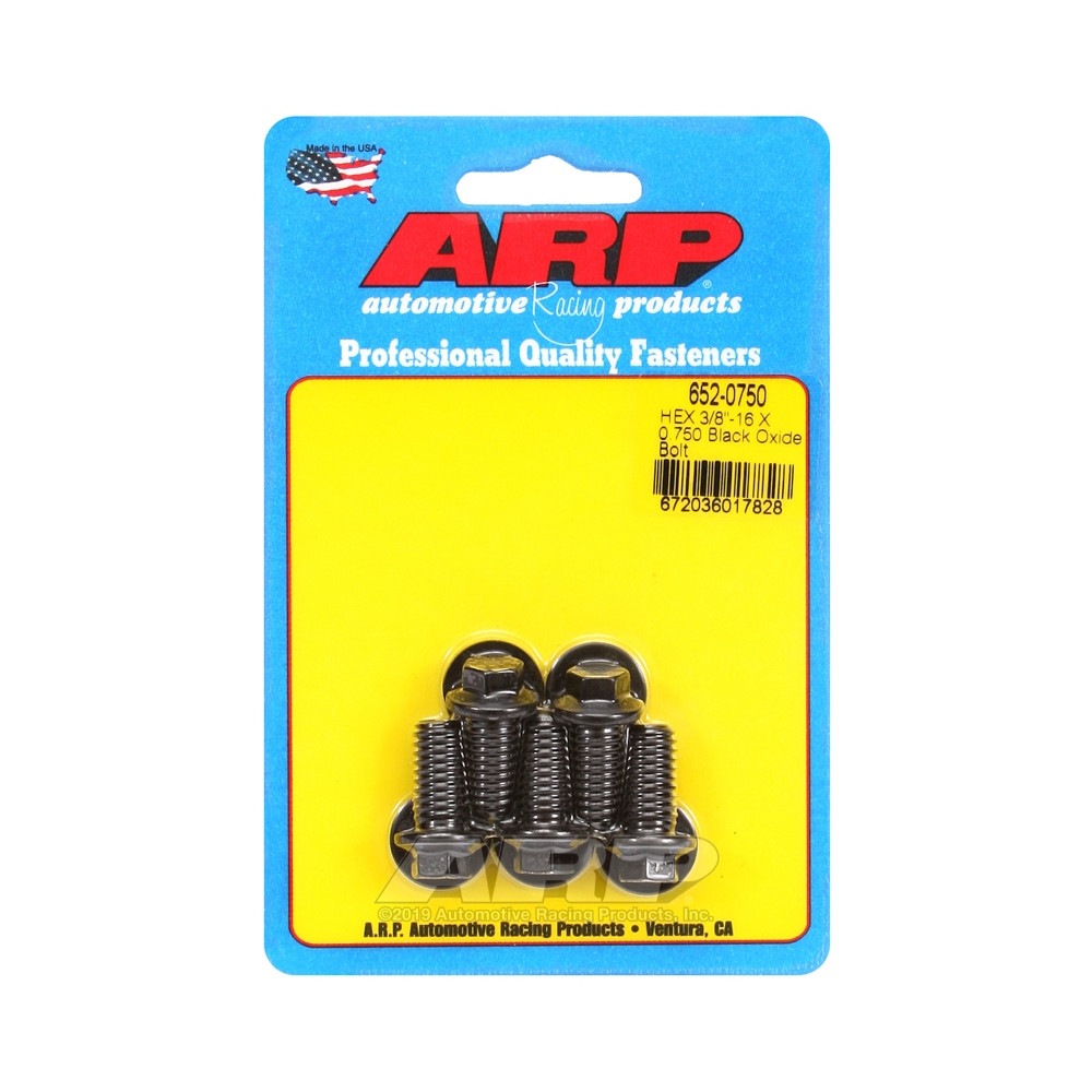 ARP Universal small head bolt 3/8-16 - Black Oxyde Hex x5 - ARP-652-0750 - 652-0750 - 3666618194639