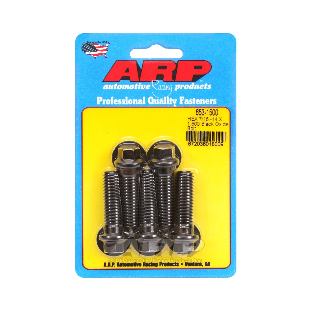 ARP Universal Bolt 7/16-14 - Black Oxyde Hex x5 - ARP-653-1500 - 653-1500 - 3666618194813
