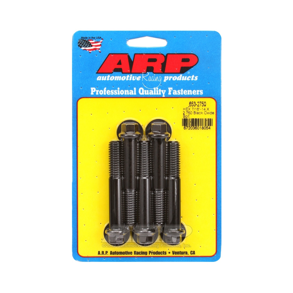 Universal Bolt ARP 7/16-14 - Black Oxyde Hex x5 - ARP-653-2750 - 653-2750 - 3666618194868