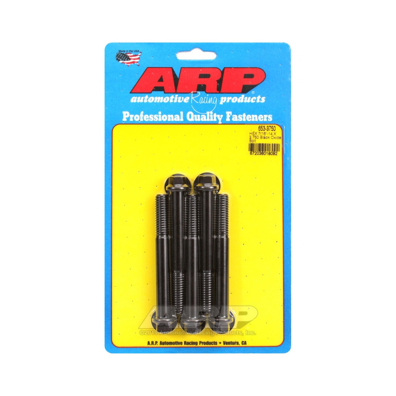 Universal Bolt ARP 7/16-14 - Black Oxyde Hex x5 - ARP-653-3750 - 653-3750 - 3666618194905