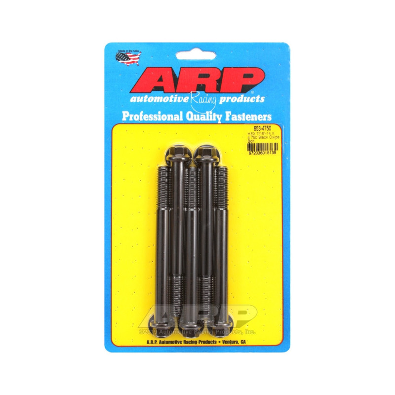 Universal Bolt ARP 7/16-14 - Black Oxyde Hex x5 - ARP-653-4750 - 653-4750 - 3666618194943