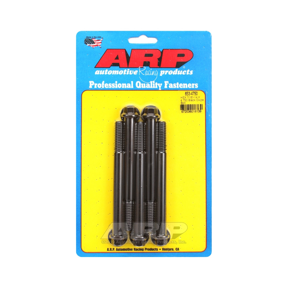 Bullone universale ARP 7/16-14 - Esagono ossidato nero x5 - ARP-653-4750 - 653-4750 - 3666618194943