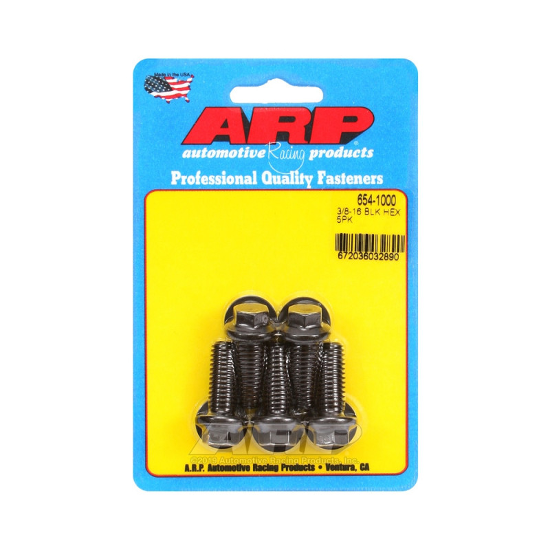 ARP Universal Head Bolt STD 3/8-16 - Black Oxide Hex x5 - ARP-654-1000 - 654-1000 - 3666618194974
