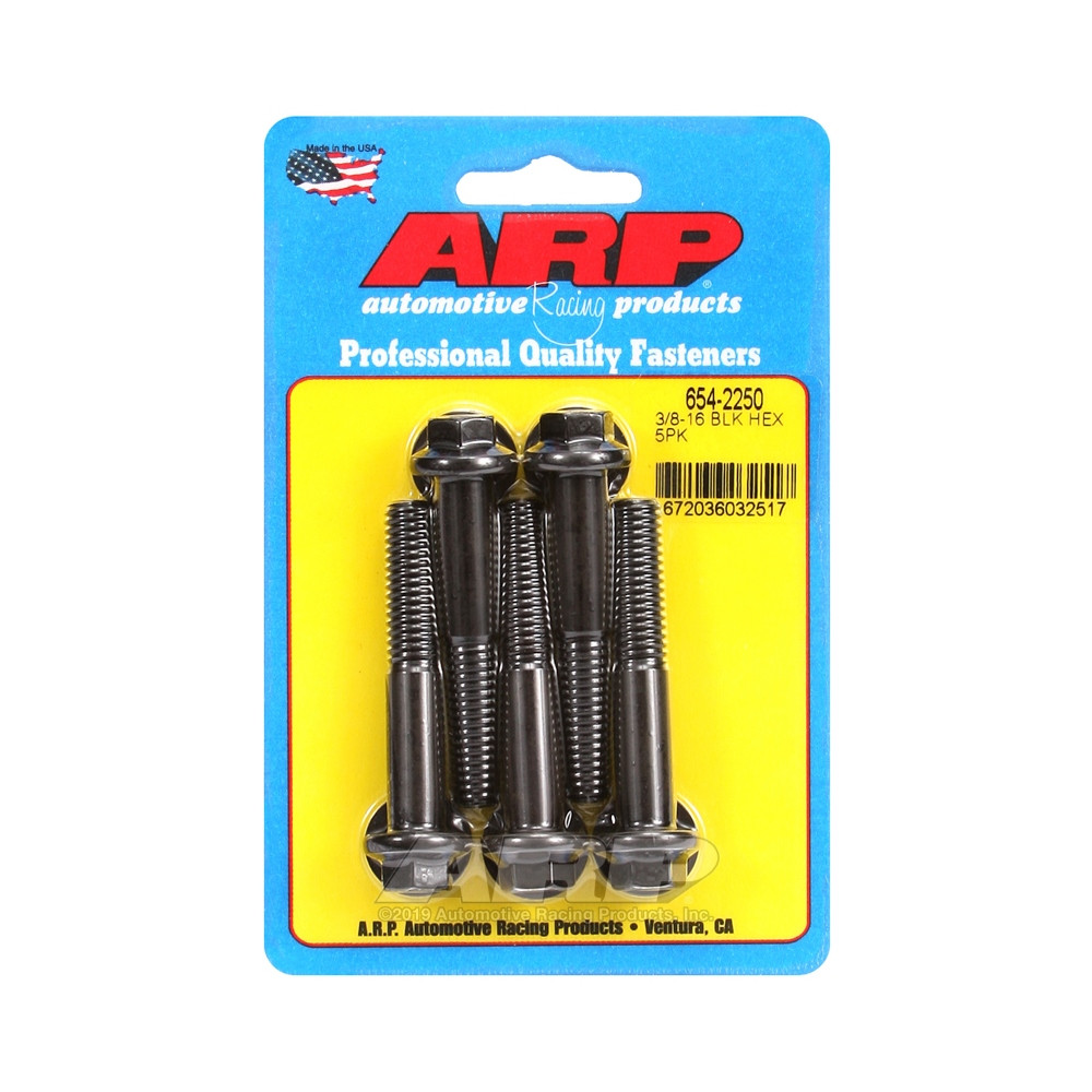 ARP Universal Head Bolt STD 3/8-16 - Black Oxide Hex x5 - ARP-654-2250 - 654-2250 - 3666618195025