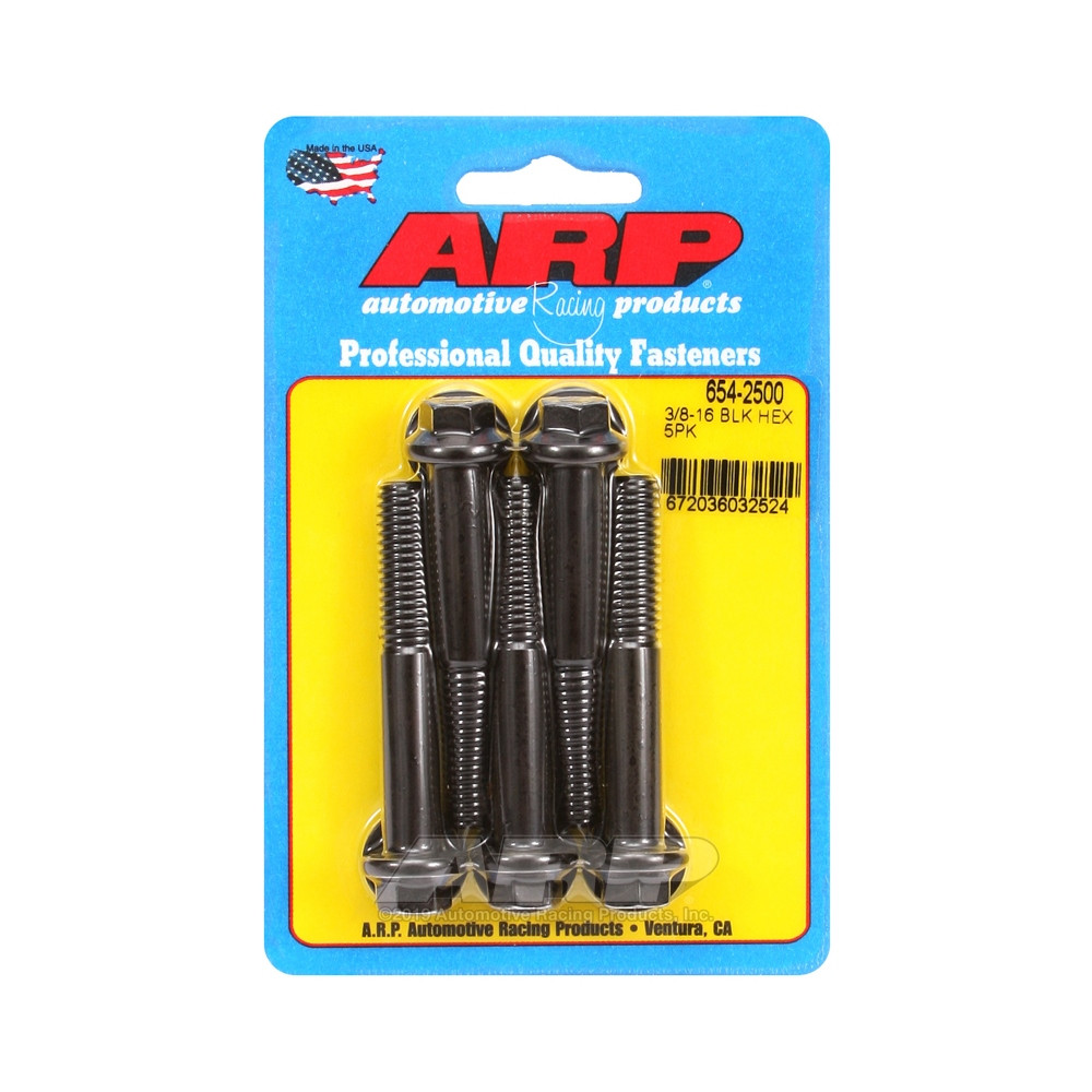 ARP Universal Head Bolt STD 3/8-16 - Black Oxide Hex x5 - ARP-654-2500 - 654-2500 - 3666618195032