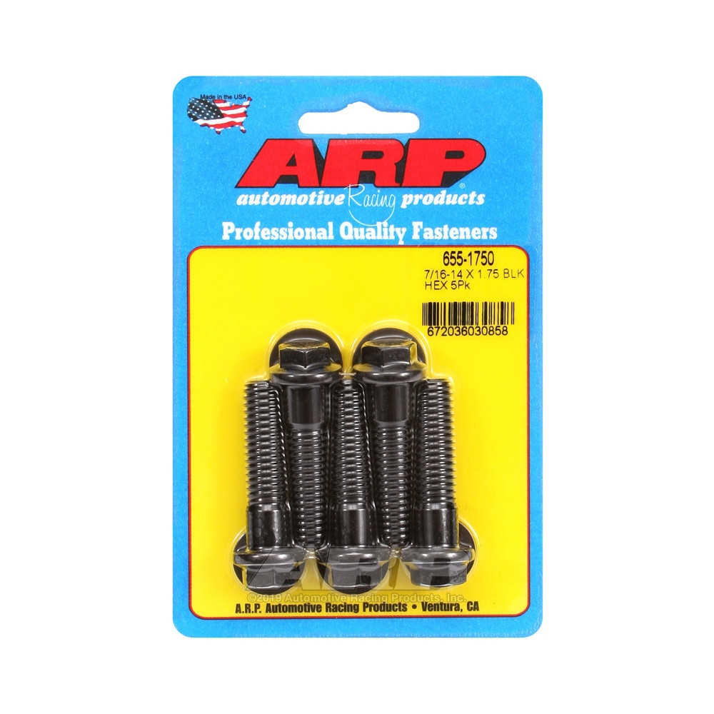 Bullone universale ARP 7/16-14 - Esagono ossidato nero x5 - ARP-655-1750 - 655-1750 - 3666618195117