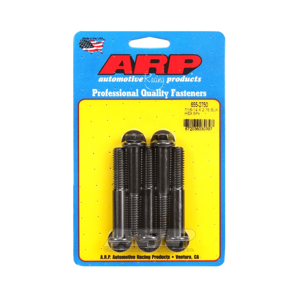Universal Bolt ARP 7/16-14 - Black Oxyde Hex x5 - ARP-655-2750 - 655-2750 - 3666618195155