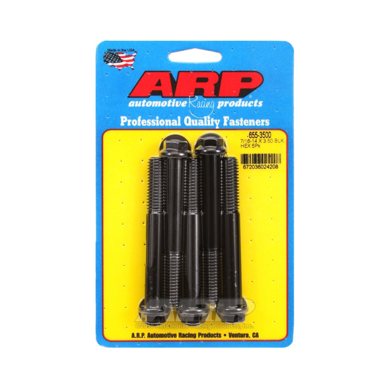 Universal Bolt ARP 7/16-14 - Black Oxyde Hex x5 - ARP-655-3500 - 655-3500 - 3666618195186