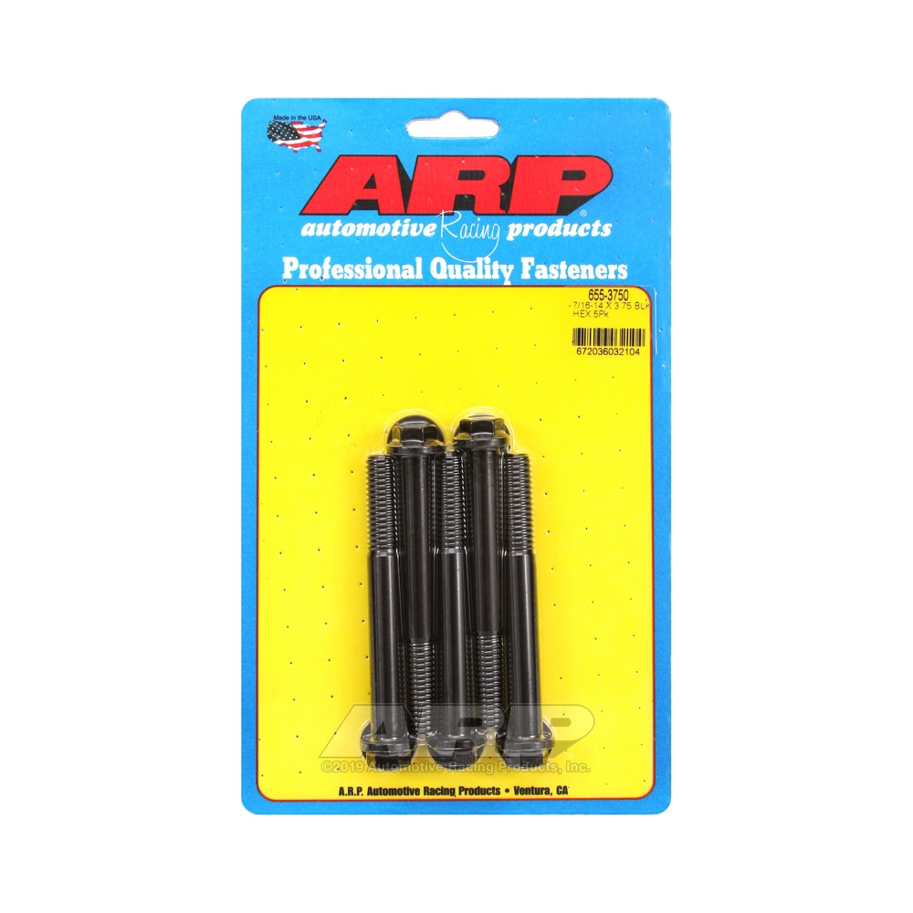 Universal Bolt ARP 7/16-14 - Black Oxyde Hex x5 - ARP-655-3750 - 655-3750 - 3666618195193