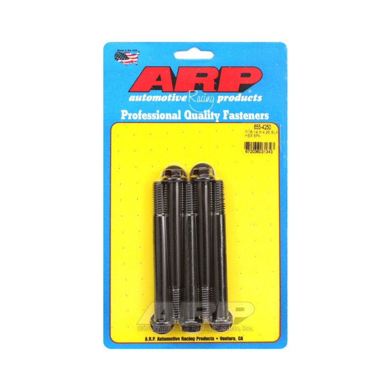Universal Bolt ARP 7/16-14 - Black Oxyde Hex x5 - ARP-655-4250 - 655-4250 - 3666618195216