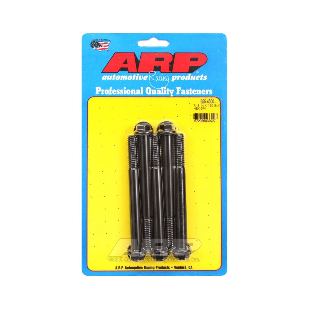 Universal Bolt ARP 7/16-14 - Black Oxyde Hex x5 - ARP-655-4500 - 655-4500 - 3666618195223