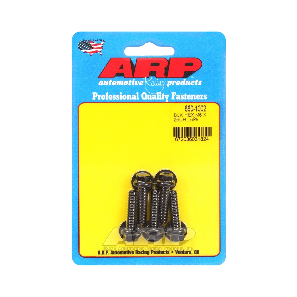 Universal Bolt ARP M6 x 1.00 - Black Oxyde Hex x5 - ARP-660-1002 - 660-1002 - 3666618195476