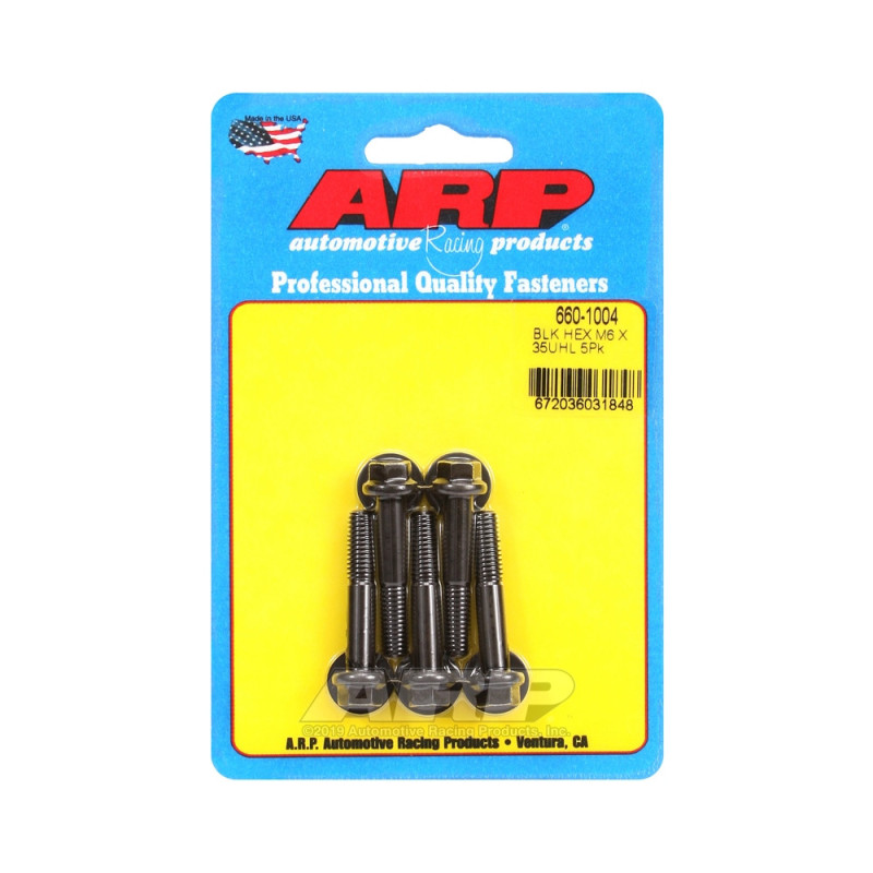 ARP Universal Bolt M6 x 1.00 - Black Oxyde Hex x5 - ARP-660-1004 - 660-1004 - 3666618195490