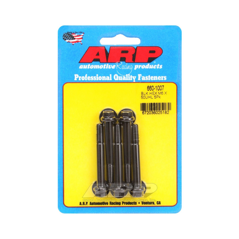 ARP Universal Bolt M6 x 1.00 - Black Oxyde Hex x5 - ARP-660-1007 - 660-1007 - 3666618195520