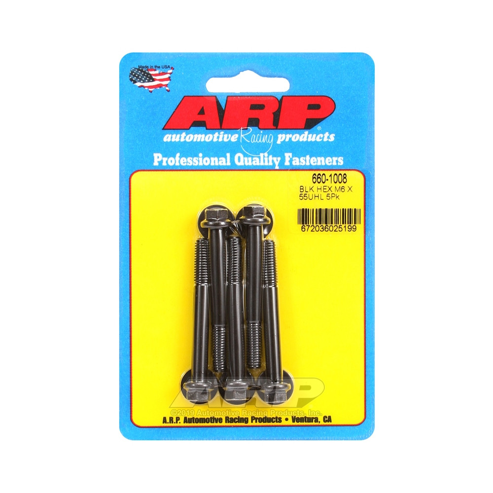 ARP Universal Bolt M6 x 1.00 - Black Oxyde Hex x5 - ARP-660-1008 - 660-1008 - 3666618195537
