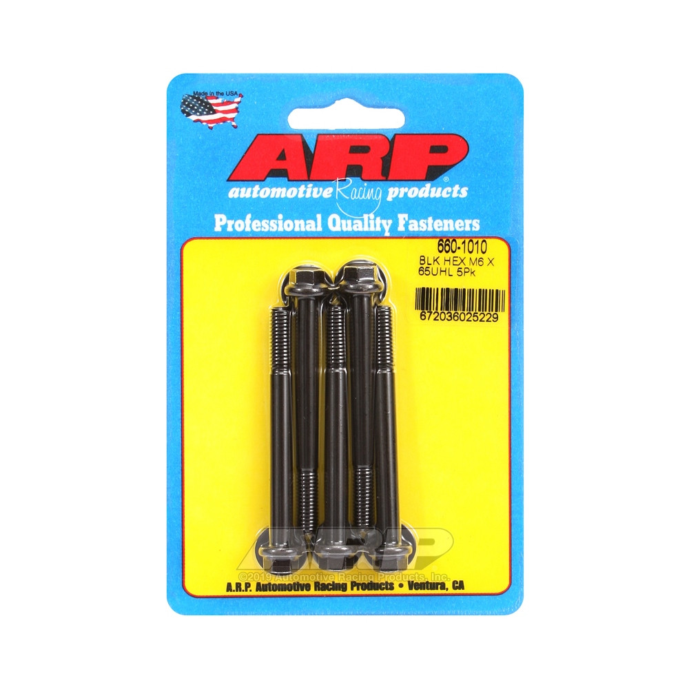 ARP Universal Bolt M6 x 1.00 - Black Oxyde Hex x5 - ARP-660-1010 - 660-1010 - 3666618195551