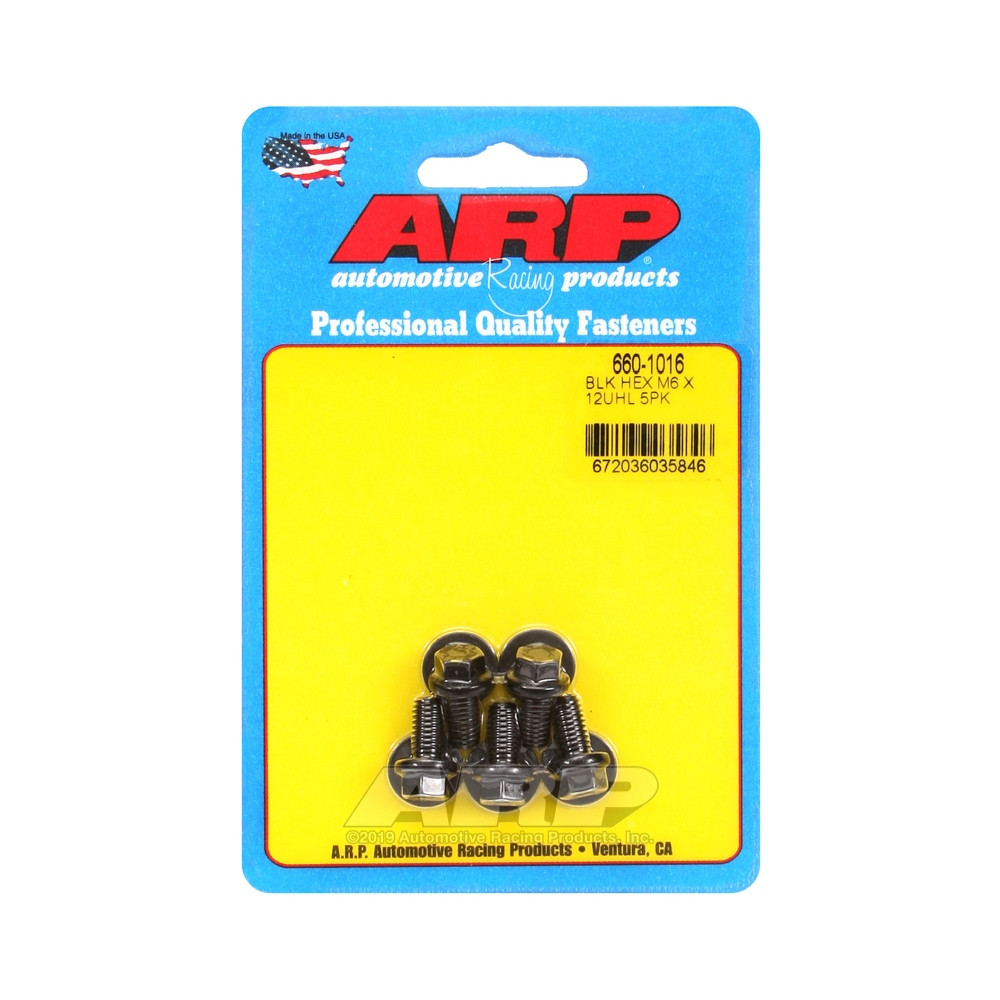 ARP Universal Bolt M6 x 1.00 - Black Oxyde Hex x5 - ARP-660-1016 - 660-1016 - 3666618195612