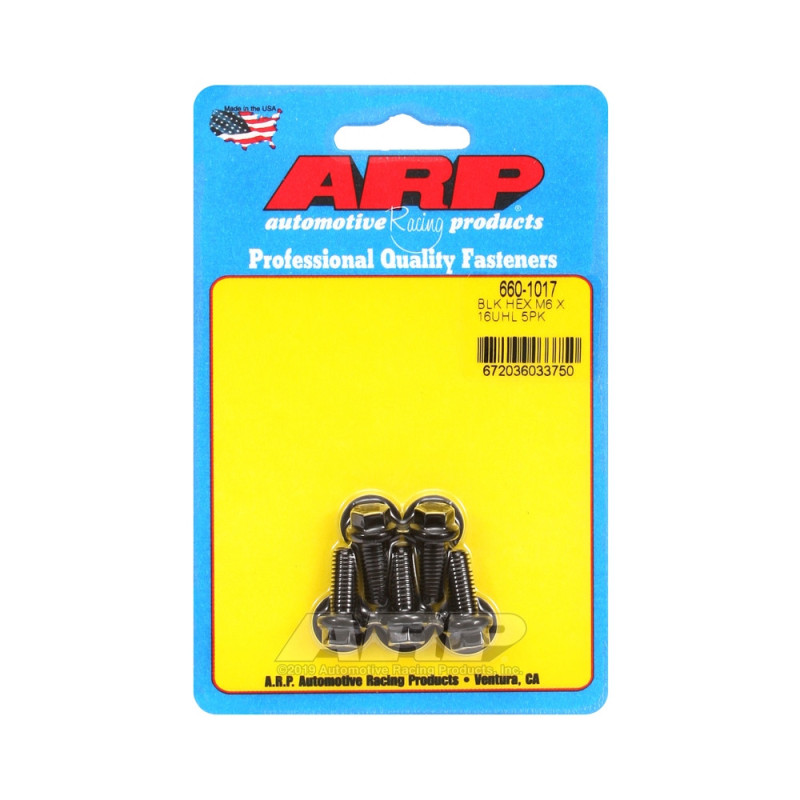 ARP Universal Bolt M6 x 1.00 - Black Oxyde Hex x5 - ARP-660-1017 - 660-1017 - 3666618195629