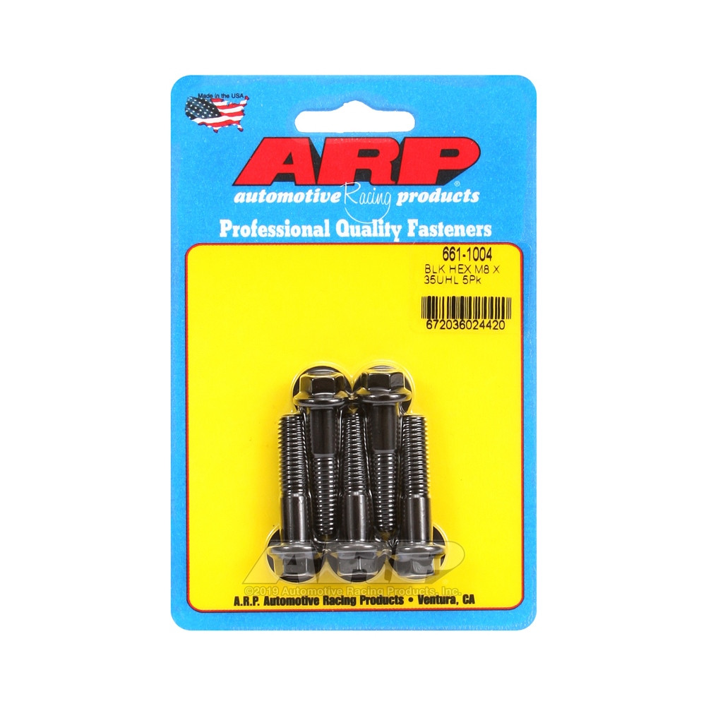 ARP Universal Bolt M8 x 1.25 - Black Oxyde Hex x5 - ARP-661-1004 - 661-1004 - 3666618195674