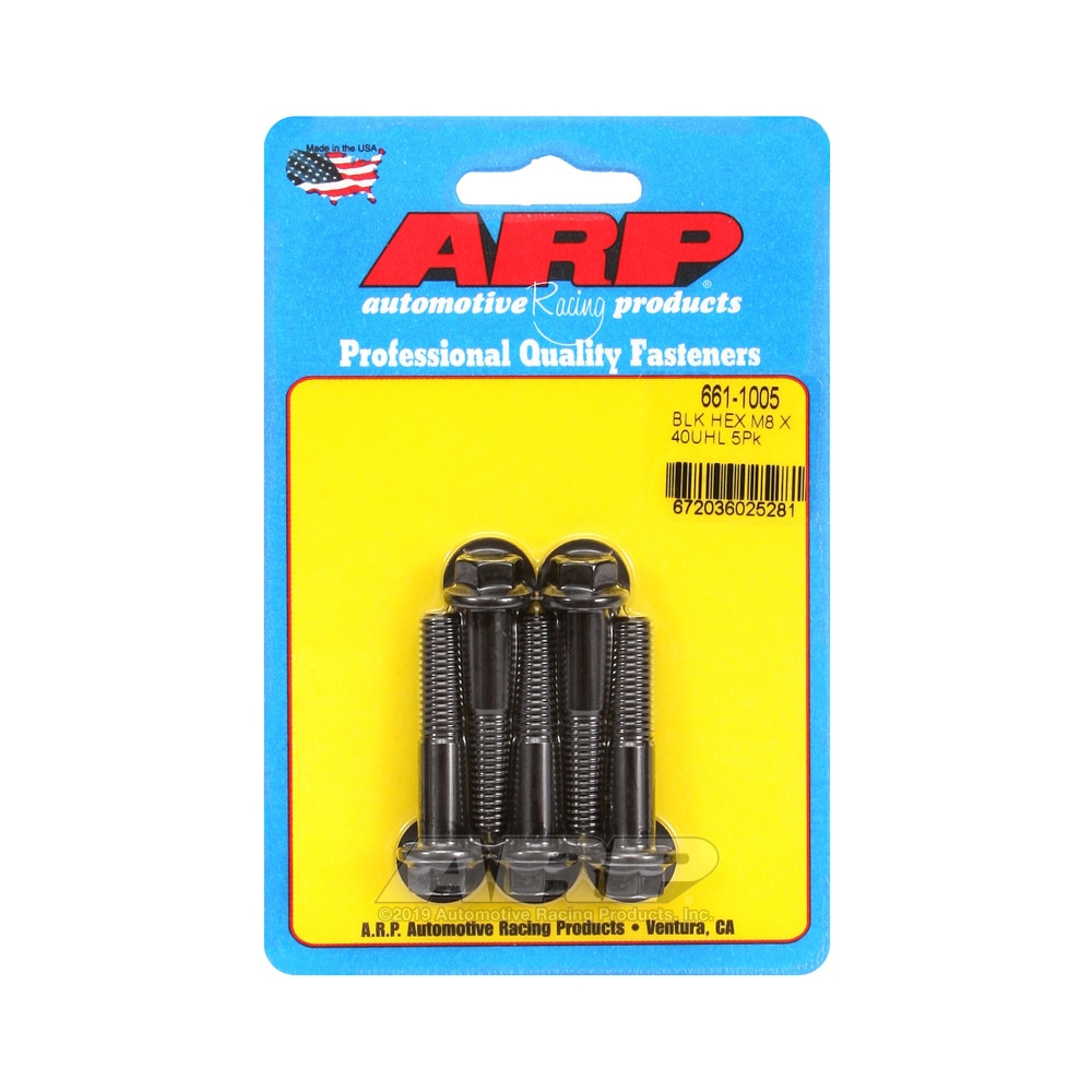 ARP Universal Bolt M8 x 1.25 - Black Oxyde Hex x5 - ARP-661-1005 - 661-1005 - 3666618195681