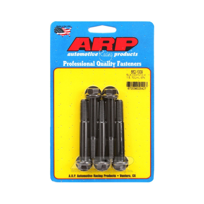 ARP Universal Bolt M10 x 1.50 - Black Oxyde Hex x5 - ARP-662-1009 - 662-1009 - 3666618195902