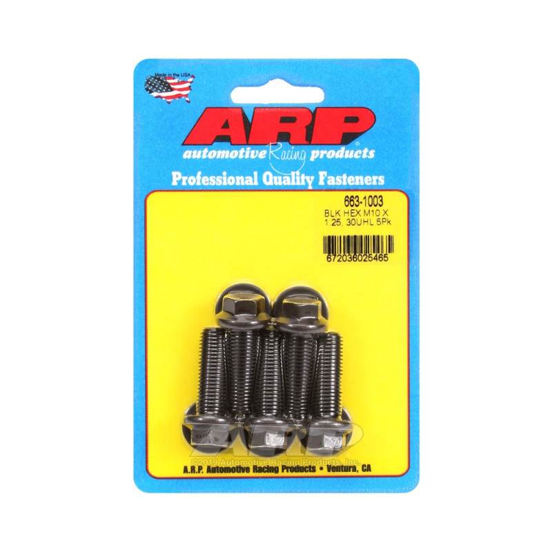 ARP Universal Bolt M10 x 1.25 - Black Oxyde Hex x5 - ARP-663-1003 - 663-1003 - 3666618195971