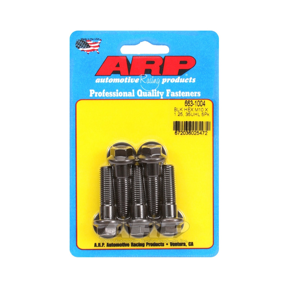 ARP Universal Bolt M10 x 1.25 - Black Oxyde Hex x5 - ARP-663-1004 - 663-1004 - 3666618195988