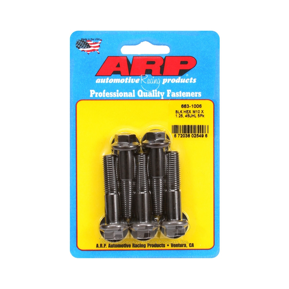 Bullone universale ARP M10 x 1,25 - Esagono ossidato nero x5 - ARP-663-1006 - 663-1006 - 3666618196008