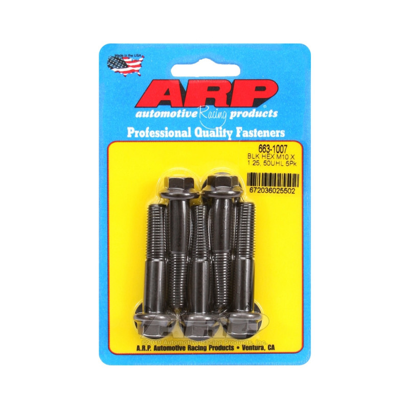 Boulonnerie universelle ARP M10 x 1.25 - Black Oxyde Hex x5 - ARP-663-1007 - 663-1007 - 3666618196015