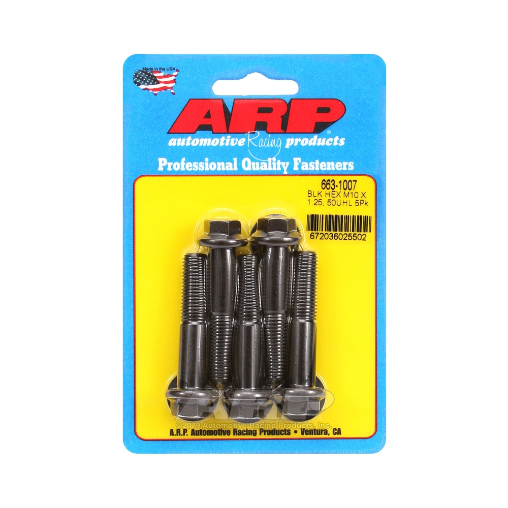 Boulonnerie universelle ARP M10 x 1.25 - Black Oxyde Hex x5 - ARP-663-1007 - 663-1007 - 3666618196015