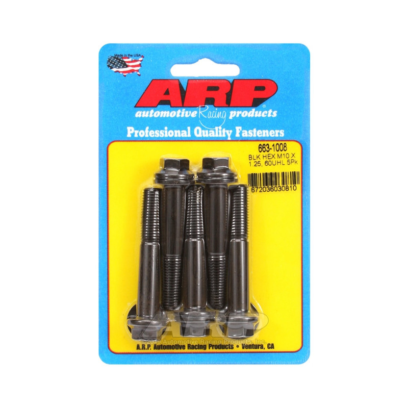 Boulonnerie universelle ARP M10 x 1.25 - Black Oxyde Hex x5 - ARP-663-1008 - 663-1008 - 3666618196022