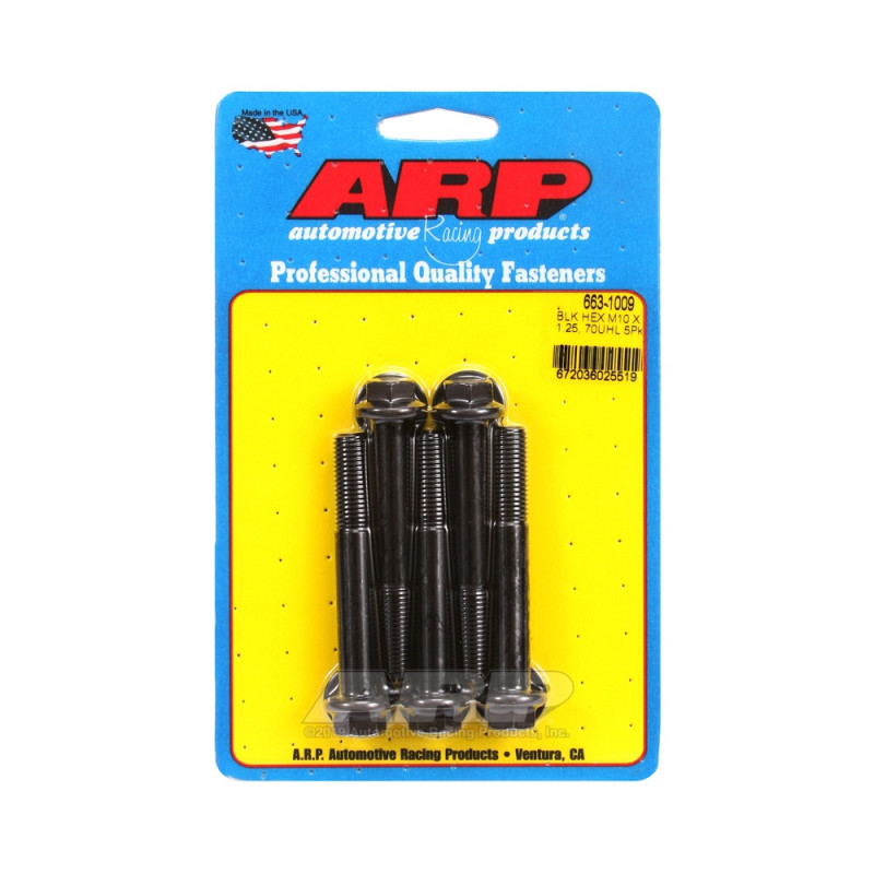 Boulonnerie universelle ARP M10 x 1.25 - Black Oxyde Hex x5 - ARP-663-1009 - 663-1009 - 3666618196039