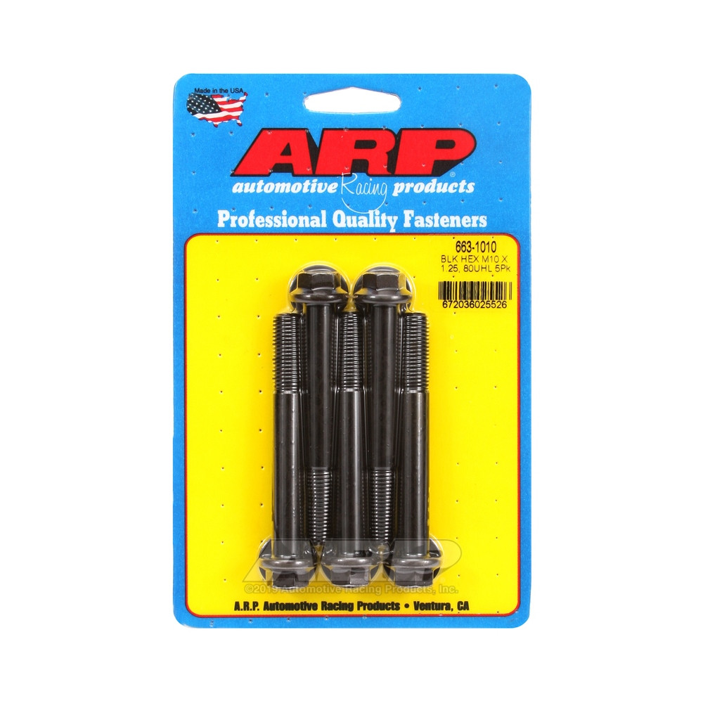 Bullone universale ARP M10 x 1,25 - Esagono ossidato nero x5 - ARP-663-1010 - 663-1010 - 3666618196046