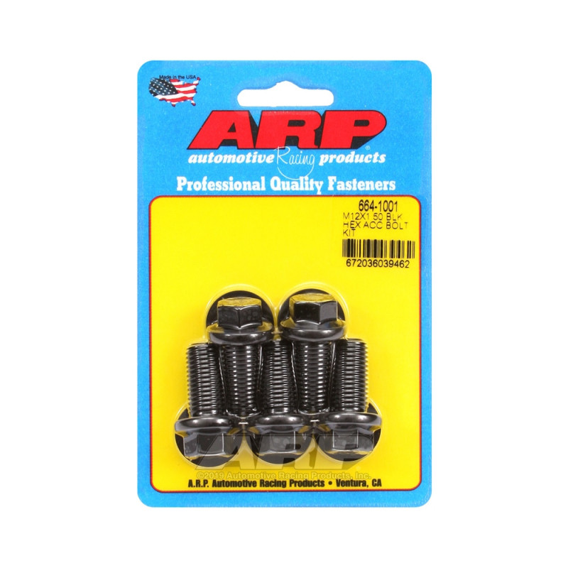 ARP Universal Bolt M12 x 1.50 - Black Oxyde Hex x5 - ARP-664-1001 - 664-1001 - 3666618196077