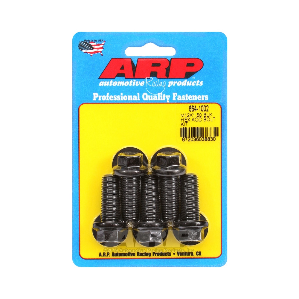 ARP Universal Bolt M12 x 1.50 - Black Oxyde Hex x5 - ARP-664-1002 - 664-1002 - 3666618196084