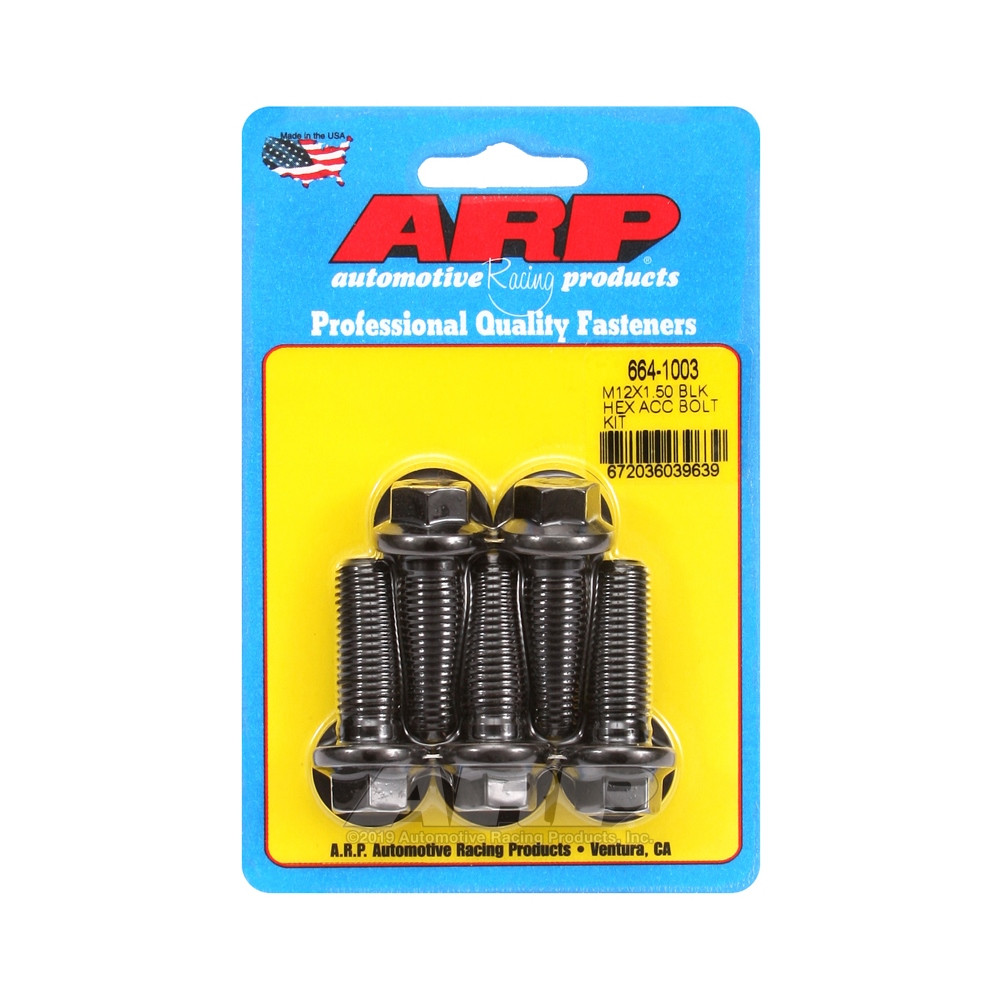 ARP Universal Bolt M12 x 1.50 - Black Oxyde Hex x5 - ARP-664-1003 - 664-1003 - 3666618196091