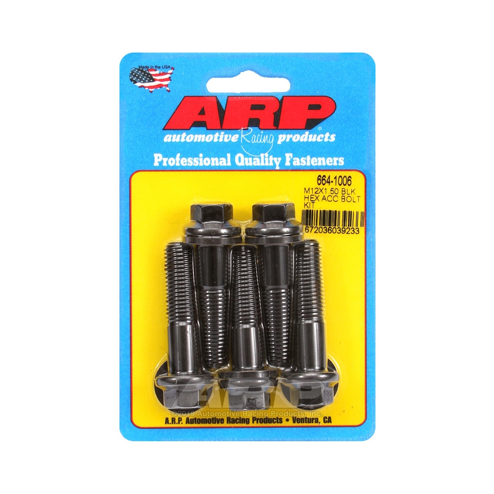 Bullone universale ARP M12 x 1,50 - Esagono ossidato nero x5 - ARP-664-1006 - 664-1006 - 3666618196121