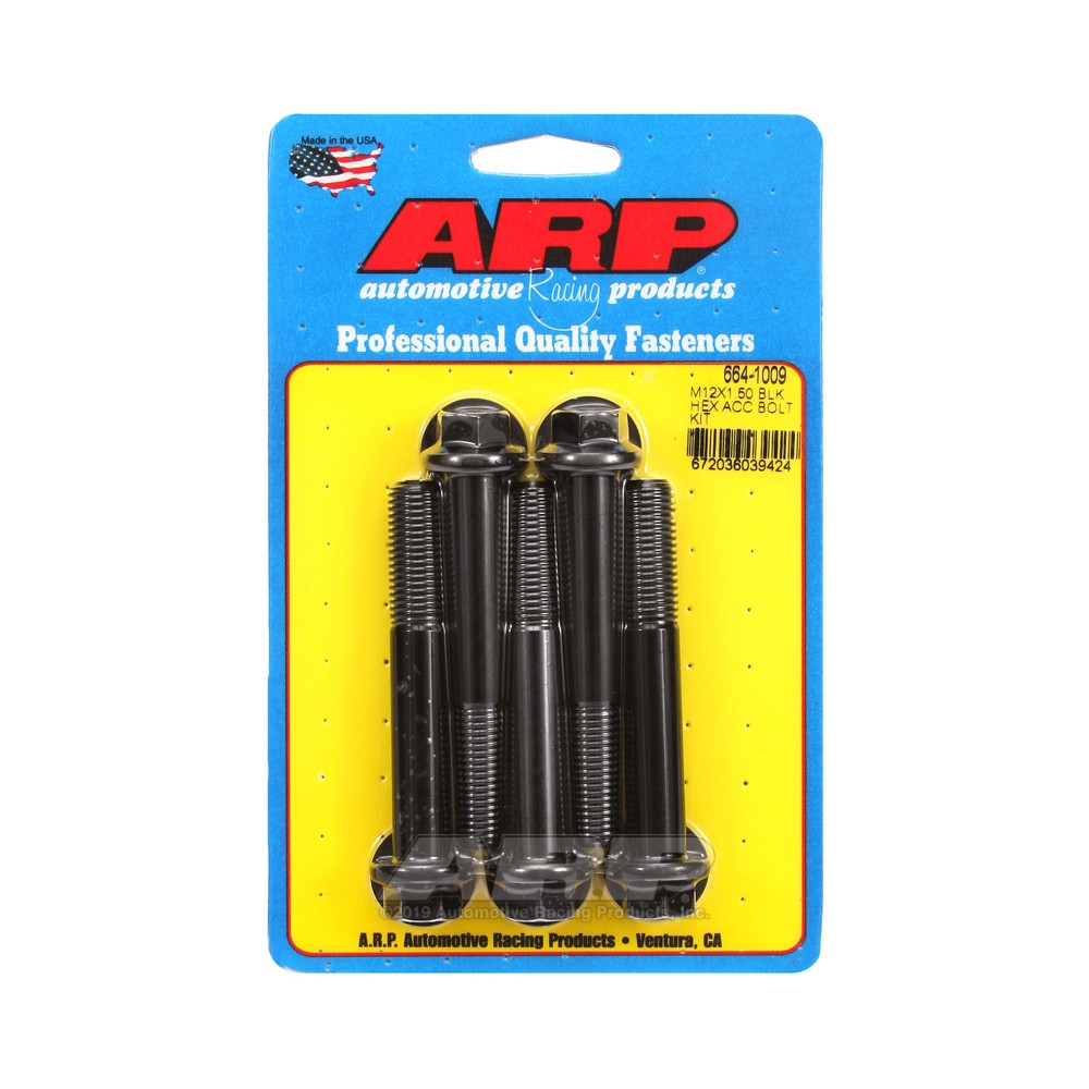 ARP Universal Bolt M12 x 1.50 - Black Oxyde Hex x5 - ARP-664-1009 - 664-1009 - 3666618146188