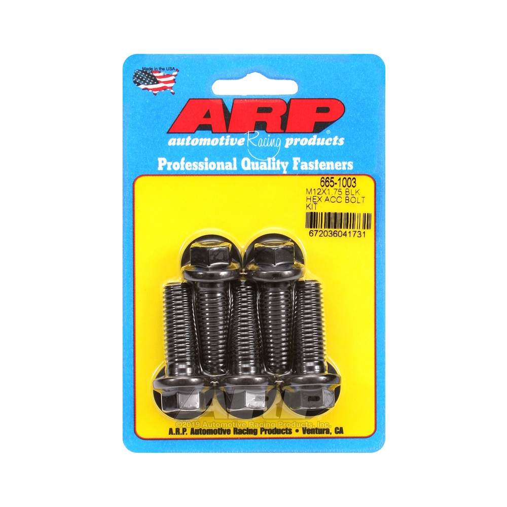 Boulonnerie universelle ARP M12 x 1.75 - Black Oxyde Hex x5 - ARP-665-1003 - 665-1003 - 3666618196190